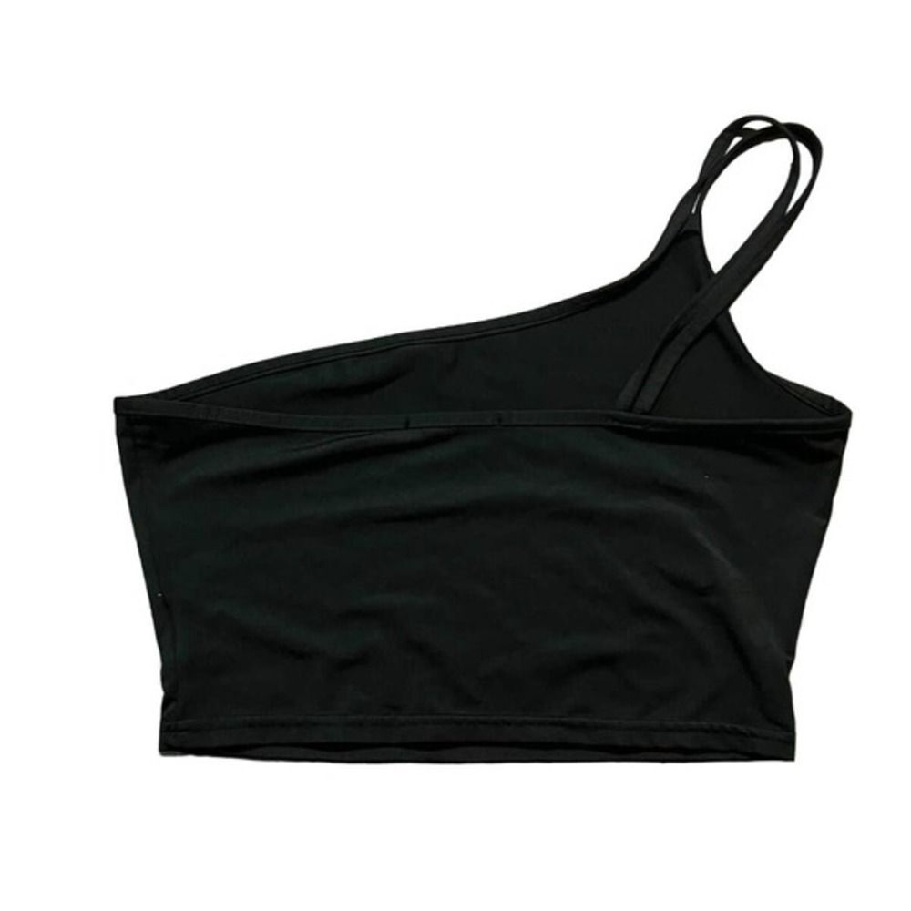 Romwe Black One Shoulder Crop Tank Top Size Small - Picture 2 of 5